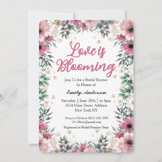Convite Chá de panela Floral Rosa Elegante