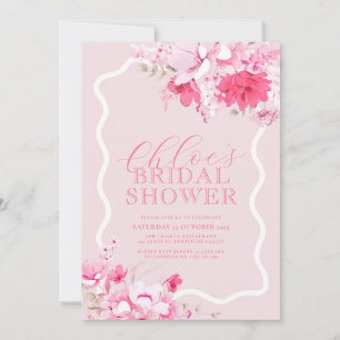 Convite Chá de panela Floral Rosa - Keira