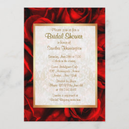 Convite Chá de panela Floral rosa vermelha