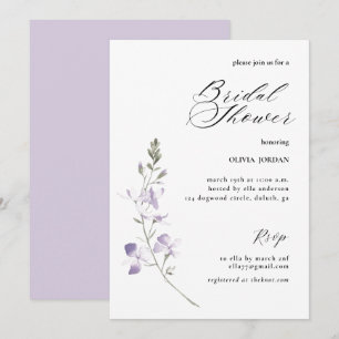 Convite Chá de panela Floral Roxo Elegante