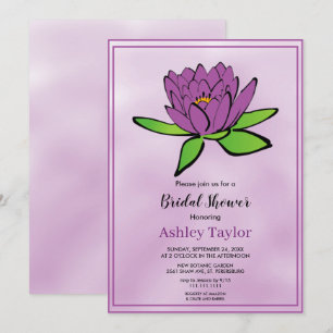 Convite Chá de panela floral roxo, poeirento
