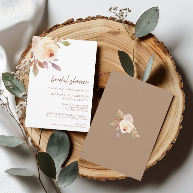 Convite Chá de panela Floral Russo de outono (Criador carregado)