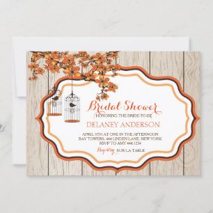 Convite Chá de panela floral Rustic Birdcage