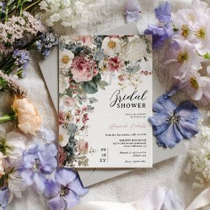 Convite Chá de panela floral Rustic Vintage boho jardim