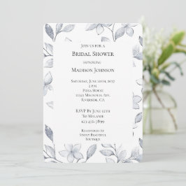 Convite Chá de panela Floral Silver Glam