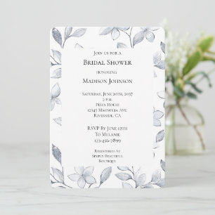 Convite Chá de panela Floral Silver Glam