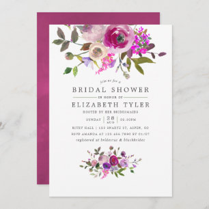 Convite Chá de panela Floral Trendy Watercolor