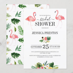 Convite Chá de panela Floral Tropical de Watercolor Flami