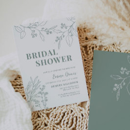 Convite Chá de panela Floral Verde Sage
