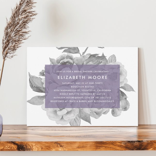 Convite Chá de panela Floral Vintage | Violeta (Criador carregado)