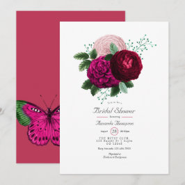 Convite Chá de panela Floral Viva Magenta