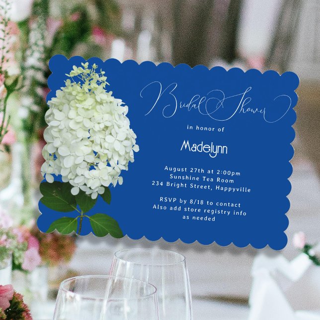 Convite Chá de panela Floral White Hydrangea (Criador carregado)