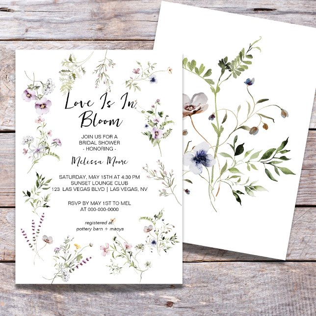 Convite Chá de panela Flutuante de Bloqueios de Flor (Criador carregado)