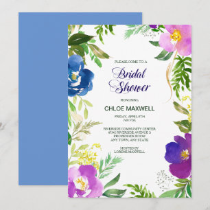Convite Chá de panela Formal do Jardim Azul