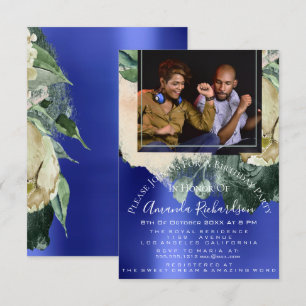 Convite Chá de panela Foto Maroon Festa de aniversário F