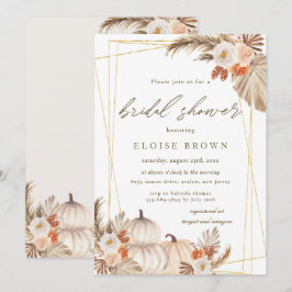 Convite Chá de panela Geométrico Boho Pumpkin Pampas Grass