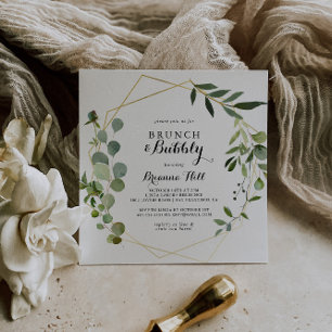 Convite Chá de panela geométrico de Brunch e Borracha