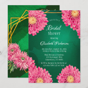 Convite Chá de panela Geométrico de Chrysanthemum Rosa