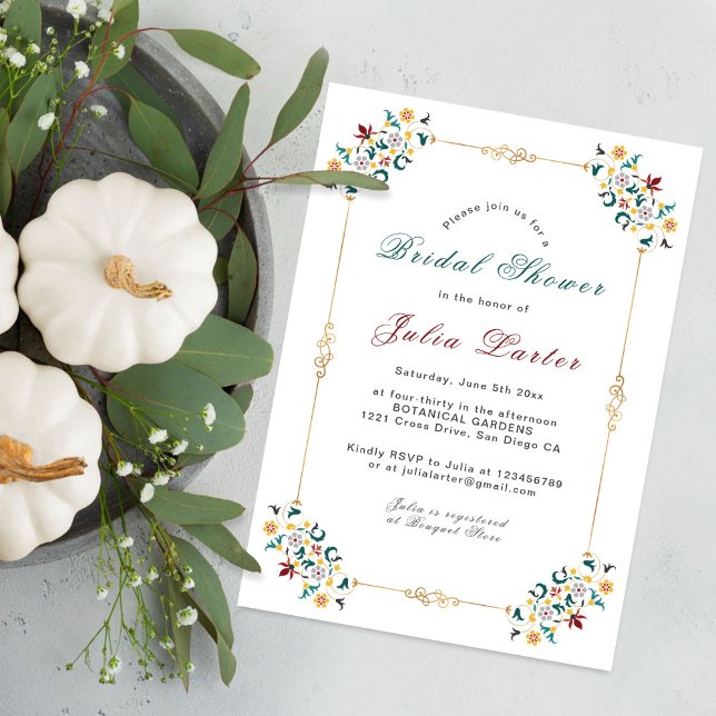 Convite Chá de panela Geométrico de Motif Clássico da Vint (Criador carregado)