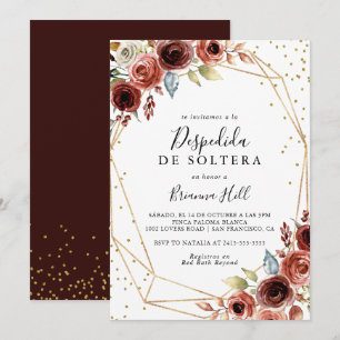 Convite Chá de panela Geométrico Dourado Glitter