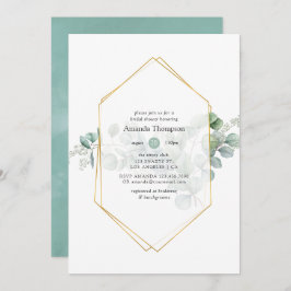 Convite Chá de panela Geométrico Eucalyptus