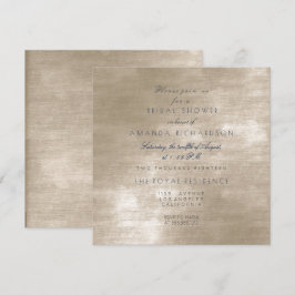 Convite Chá de panela Glam Beige Ivory Velvet