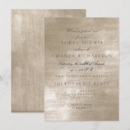 Convite Chá de panela Glam Beige Ivory Velvet