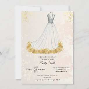 Convite Chá de panela Glam Elegante de Luxo ouro