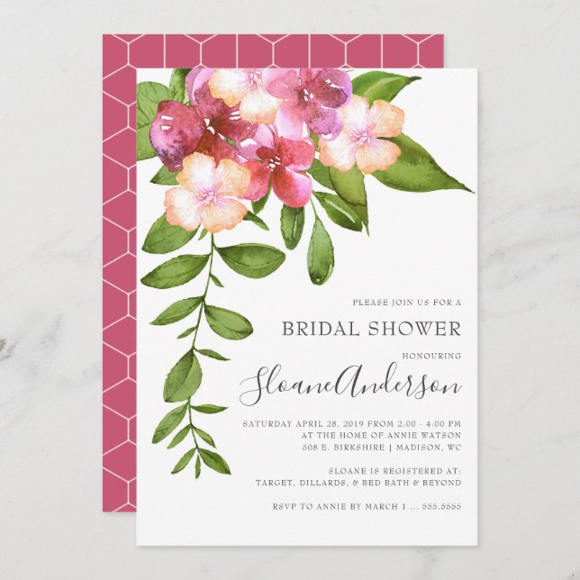 Convite Chá de panela gostoso do Hawaiian das folhas (Frente/Verso)