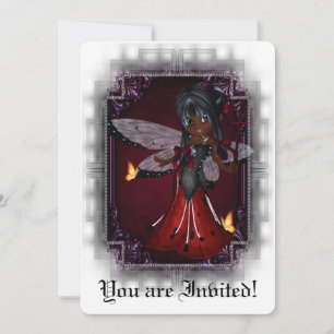Convite Chá de panela Gótico Convidar Pequeno Diabo Ladybu