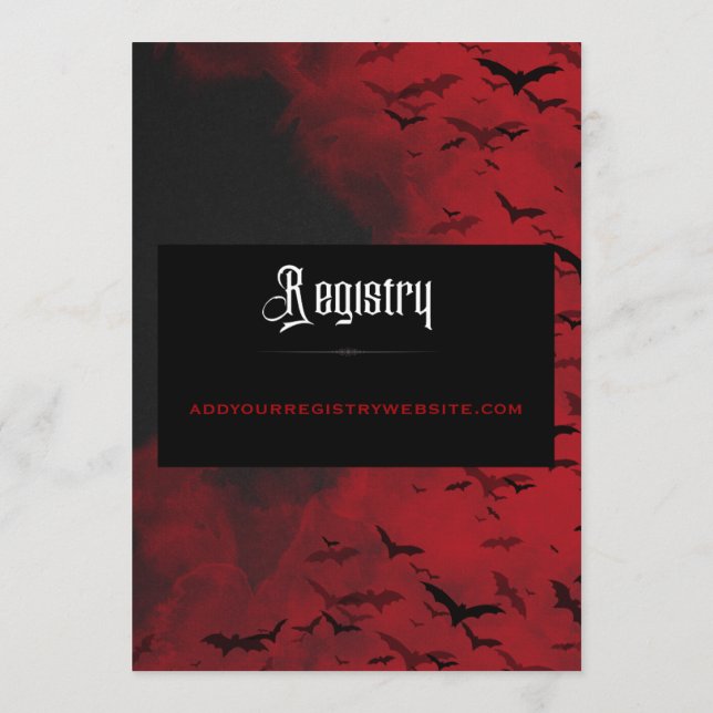 Convite Chá de panela Gótico de Bat Vampiro (Verso)