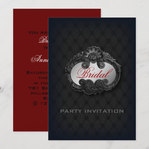 Convite Chá de panela gótico do vampiro do Victorian pre