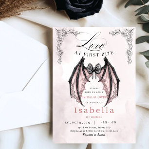 Convite Chá de panela Gótico Escuro Coquette Batty Hallowe