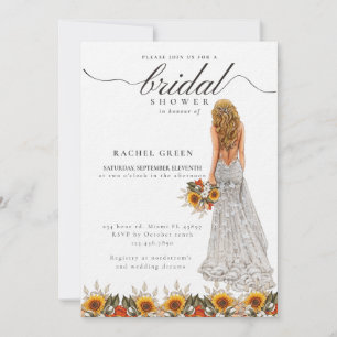 Convite Chá de panela Gown Boho de Casamento Pampas Grass