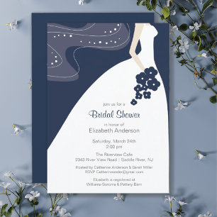 Convite Chá de panela Graceful Bride Azul