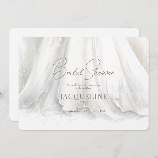 Convite Chá de panela Graceful Elegance (Frente/Verso)