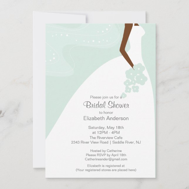 Convite Chá de panela gracioso da noiva do afro-americano (Frente)