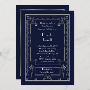 Convite Chá de panela, grande prata do ouro de Gatsby