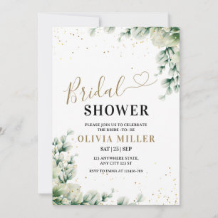 Convite Chá de panela Greenery Convide, Elegante Eucalyptu