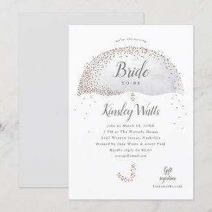 Convite chá de panela guarda-chuva da cinza de confete