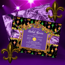 Chá de panela Harlequins Fleur de Lis Mardi Gras