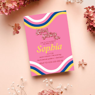 Convite chá de panela hippie da ranhura RETRO 70S