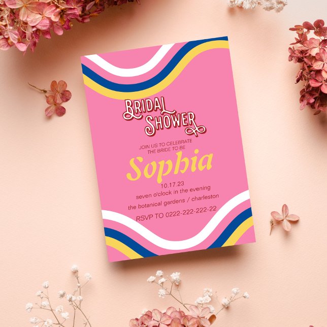 Convite chá de panela hippie da ranhura RETRO 70S (Criador carregado)