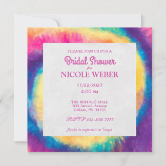 Convite Chá de panela Hippy Boho Tie Dye Tye