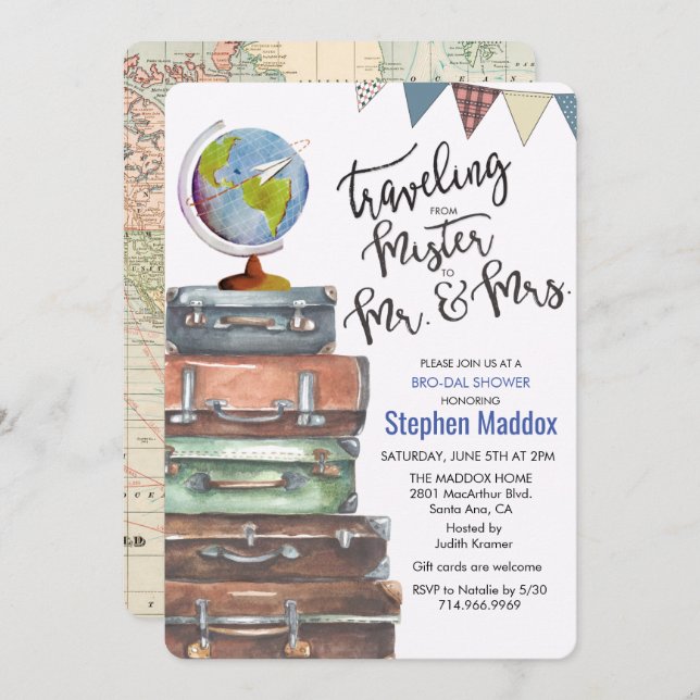 Convite Chá de panela Homem Chá (Frente/Verso)