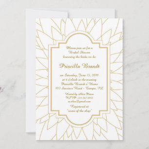 Convite Chá de panela Honorável, estilo Monet Dahlia, bran