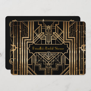 Convite Chá de panela honrado, estilo Gatsby excelente, pr