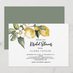 Convite Chá de panela Horizontal do Jardim de Limão Modern