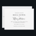 Convite Chá de panela horizontal Elegante simples<br><div class="desc">Este simples e elegante chá de panela horizontal é perfeito para o seu moderno chá de panela preto e branco minimalista. O design apresenta fonte contemporânea mínima acompanhada de caligrafia formal. Mantenha-o como está,  ou escolha personalizá-lo com seu próprio trabalho de arte ou fotos!</div>