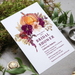 Convite Chá de panela I de Bompkin Floral de Burgundy